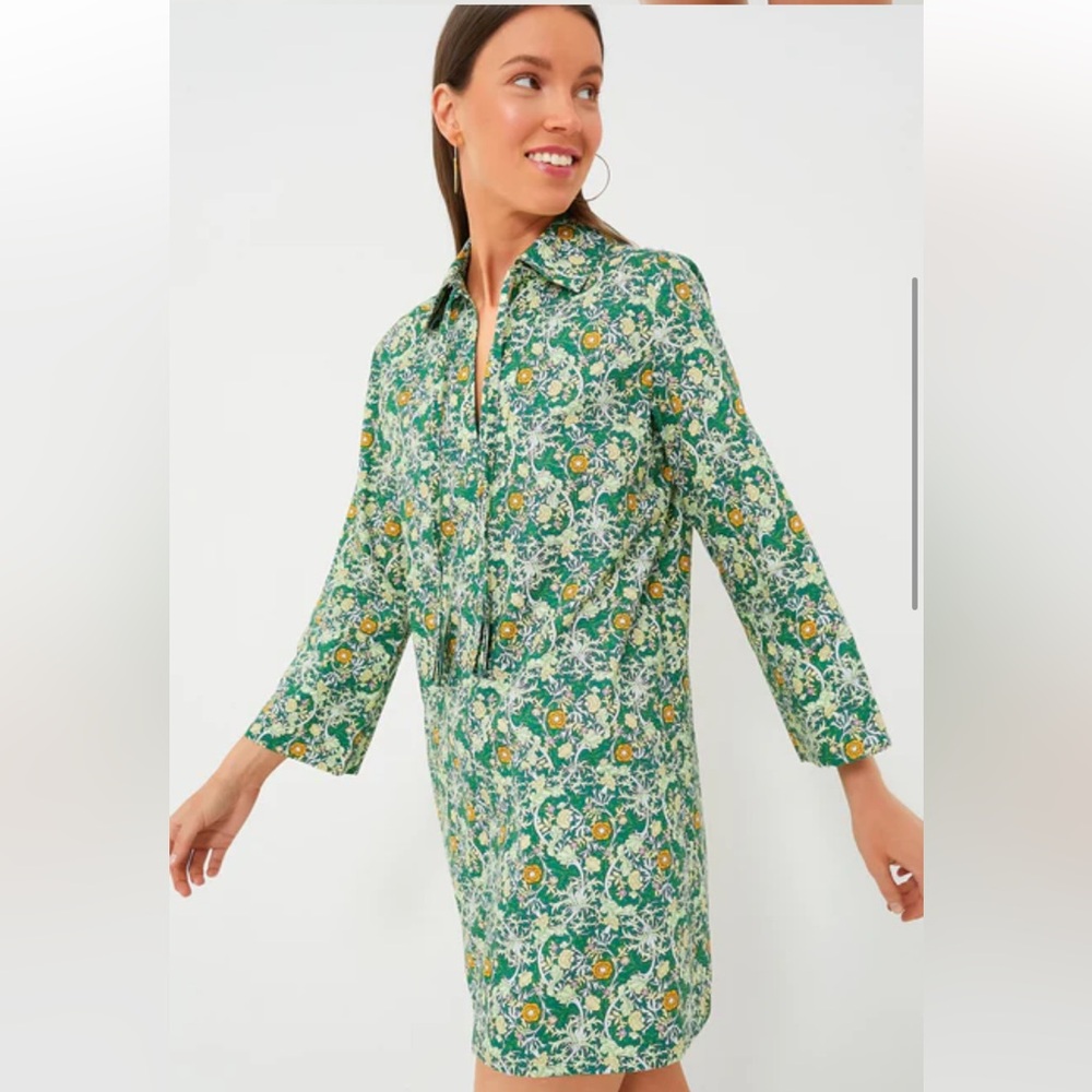 Tuckernuck Hyacinth House Long Sleeve Green Carrington Collared Mini Dress XL - Picture 3 of 11